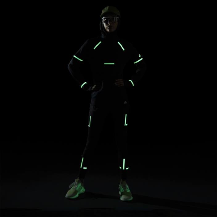 Adidas negru reflecta noaptea top de alergare cu mânecă lungă x-city femei negru 2JBN16900