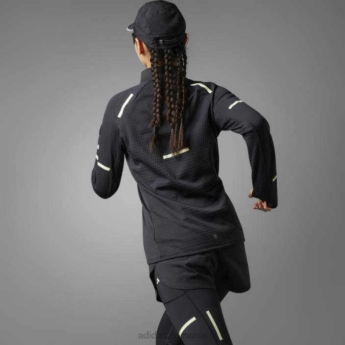 Adidas negru reflecta noaptea top de alergare cu mânecă lungă x-city femei negru 2JBN16900