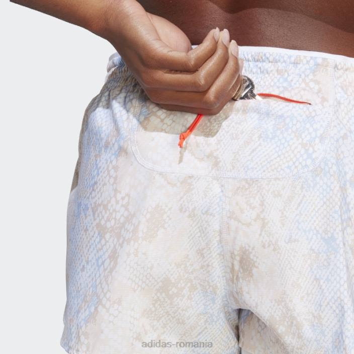 Adidas pantaloni scurți 2-în-1 albi alergați rapid femei alb/aluminiu 2JBN17008
