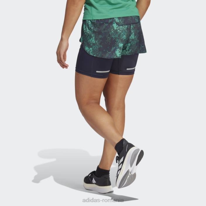 Adidas pantaloni scurți 2-în-1, negru, alergați rapid adidas femei negru/verde/verde curte 2JBN16899