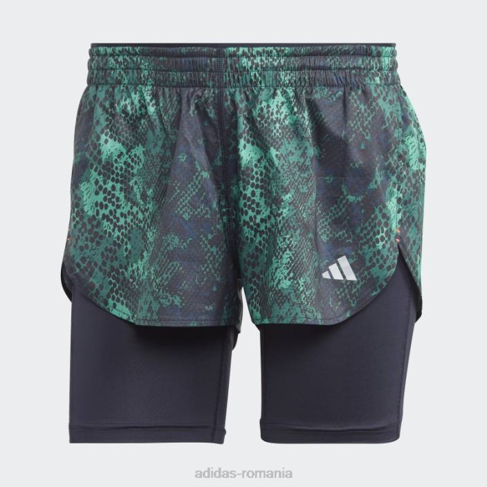Adidas pantaloni scurți 2-în-1, negru, alergați rapid adidas femei negru/verde/verde curte 2JBN16899