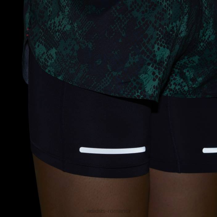 Adidas pantaloni scurți 2-în-1, negru, alergați rapid adidas femei negru/verde/verde curte 2JBN16899