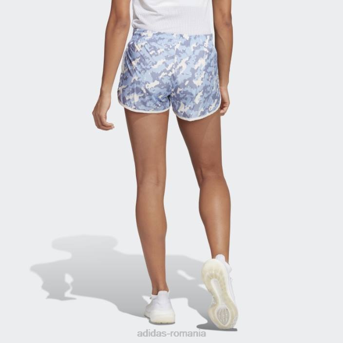 Adidas pantaloni scurți de alergare camo albastru maraton 20 femei zori albastre 2JBN9407