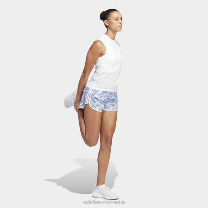 Adidas pantaloni scurți de alergare camo albastru maraton 20 femei zori albastre 2JBN9407
