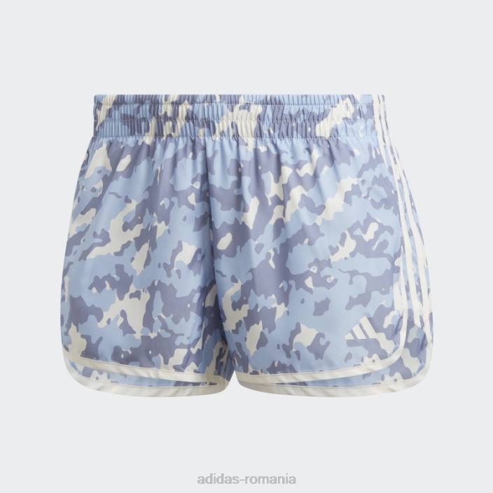 Adidas pantaloni scurți de alergare camo albastru maraton 20 femei zori albastre 2JBN9407