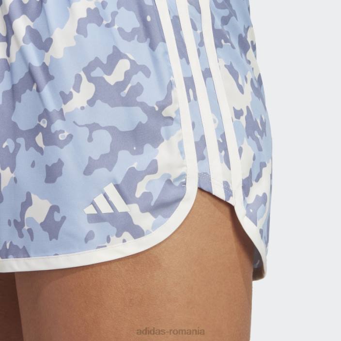 Adidas pantaloni scurți de alergare camo albastru maraton 20 femei zori albastre 2JBN9407