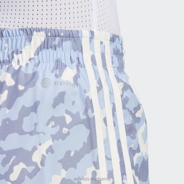 Adidas pantaloni scurți de alergare camo albastru maraton 20 femei zori albastre 2JBN9407