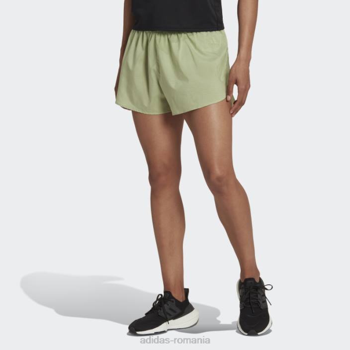 Adidas pantaloni scurți de alergare lime adizero adidas femei lămâie verde 2JBN2703