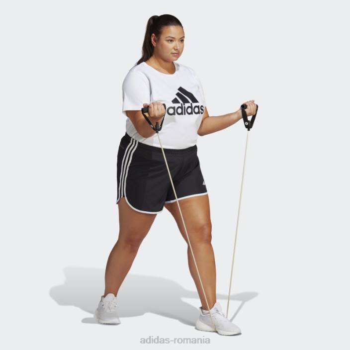 Adidas pantaloni scurți de alergare maraton 20 (mărime plus) negri femei alb negru 2JBN2473