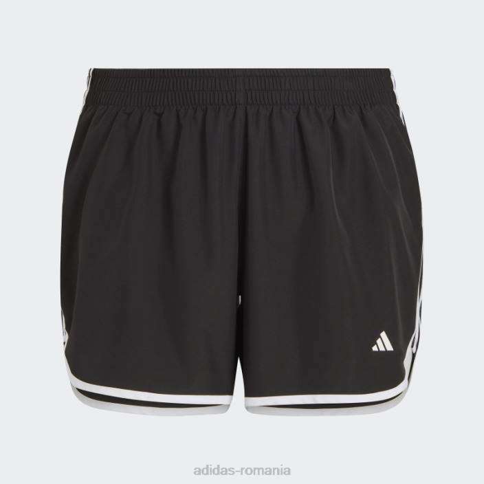 Adidas pantaloni scurți de alergare maraton 20 (mărime plus) negri femei alb negru 2JBN2473