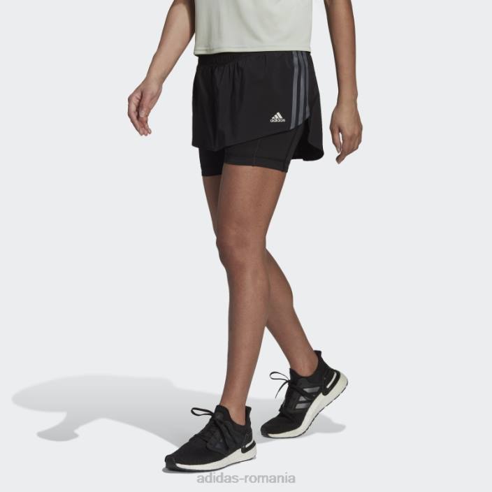 Adidas pictograme alergare neagră fustă de alergare cu 3 dungi femei negru 2JBN3149