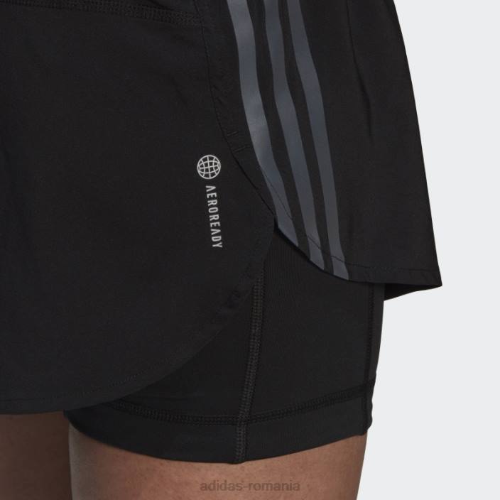 Adidas pictograme alergare neagră fustă de alergare cu 3 dungi femei negru 2JBN3149