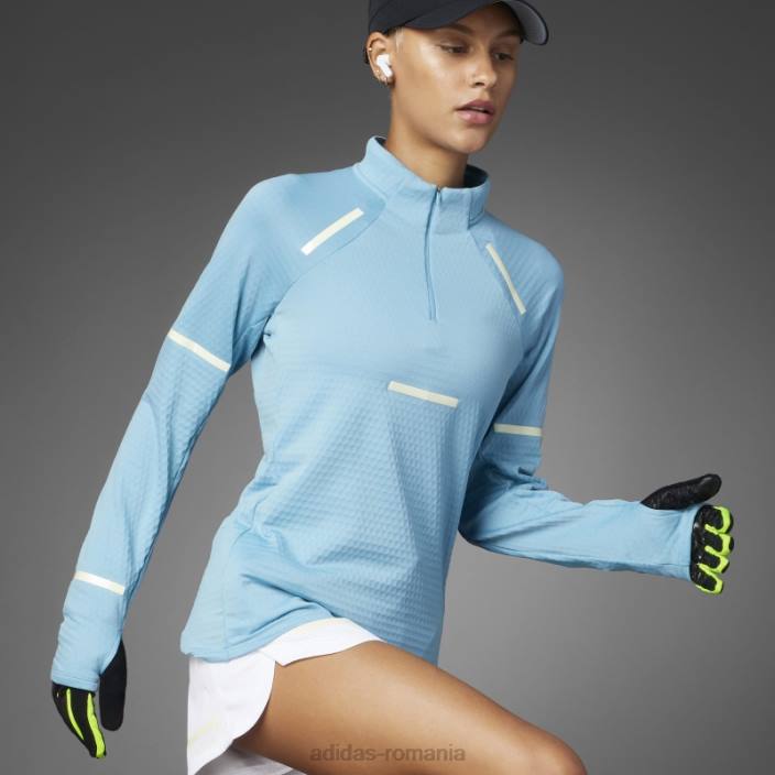 Adidas reflectă noaptea x-city mânecă lungă alergare top albastru moda femei albastru 2JBN9206
