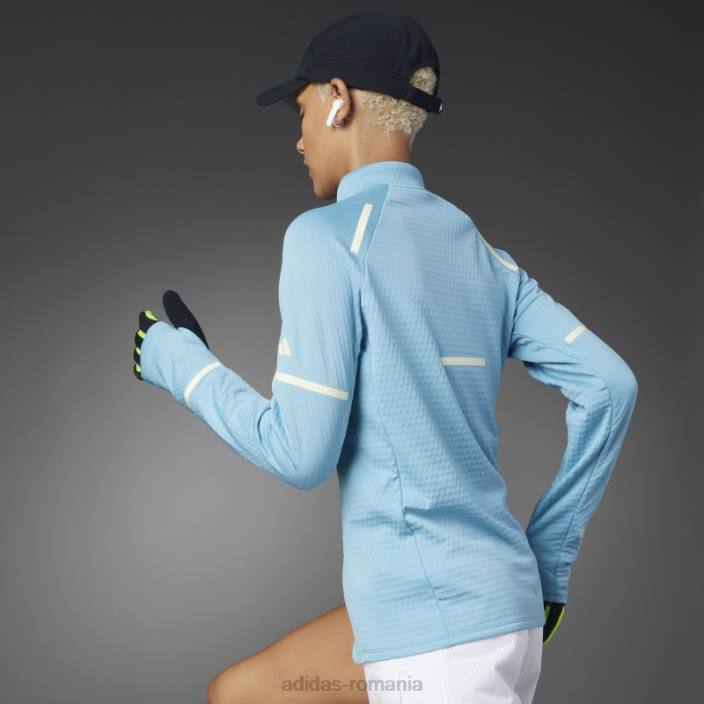 Adidas reflectă noaptea x-city mânecă lungă alergare top albastru moda femei albastru 2JBN9206