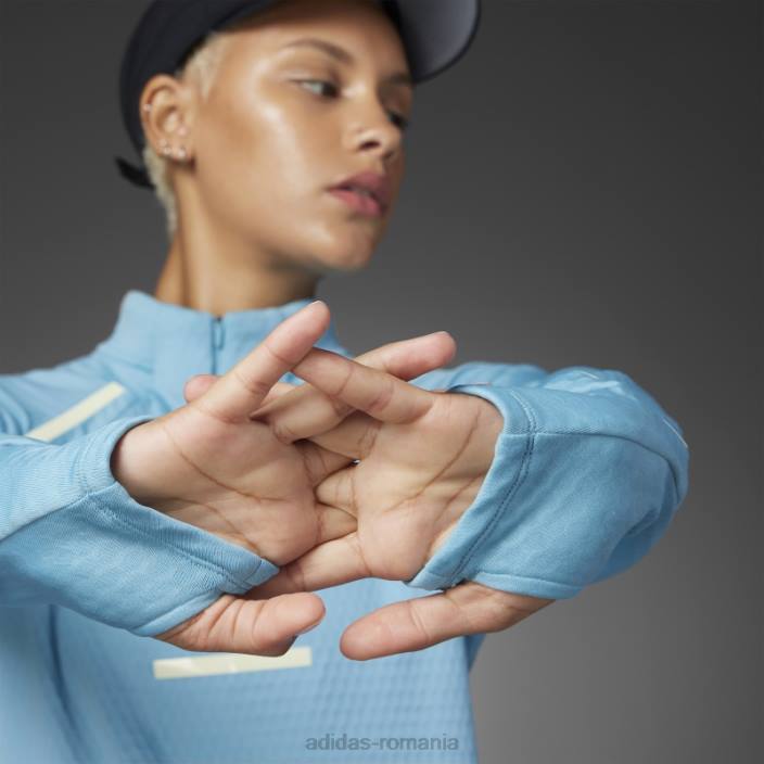 Adidas reflectă noaptea x-city mânecă lungă alergare top albastru moda femei albastru 2JBN9206
