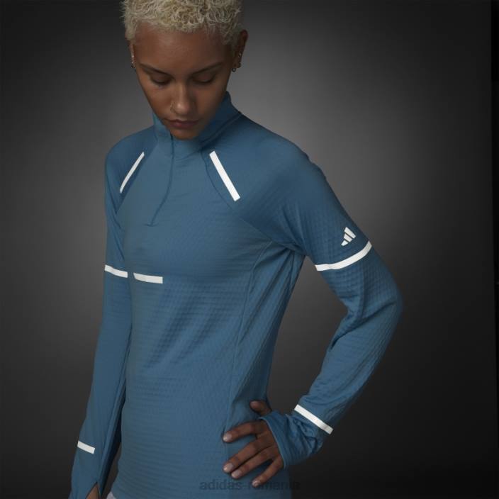 Adidas reflectă noaptea x-city mânecă lungă alergare top albastru moda femei albastru 2JBN9206