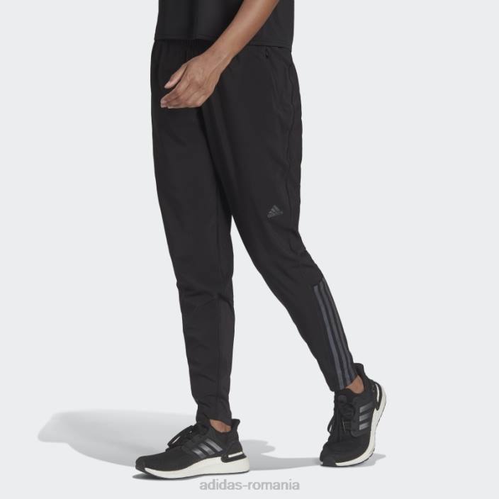 Adidas run icons pantaloni de alergare vânt cu 3 dungi negri adidas femei negru 2JBN9636