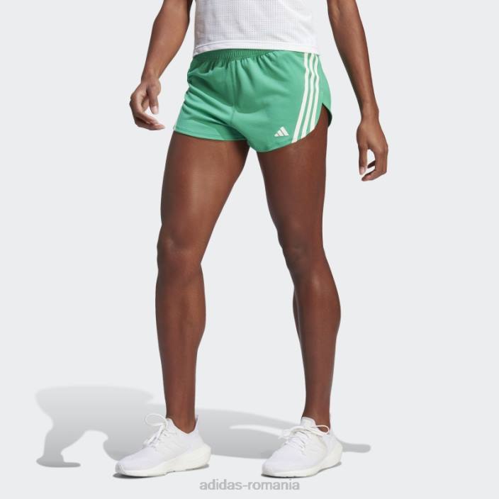 Adidas run icons pantaloni scurți de alergare cu 3 dungi cu conținut scăzut de carbon, curte verde femei verde curte 2JBN17461
