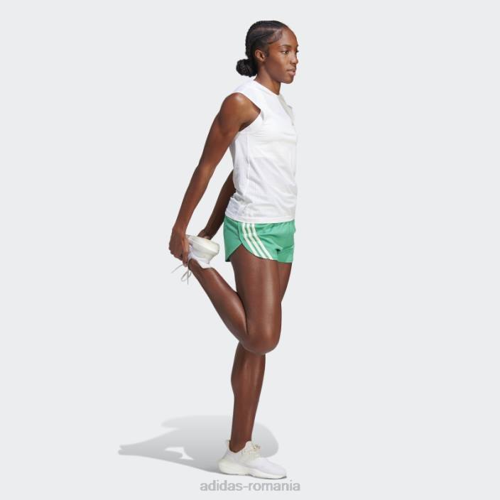 Adidas run icons pantaloni scurți de alergare cu 3 dungi cu conținut scăzut de carbon, curte verde femei verde curte 2JBN17461