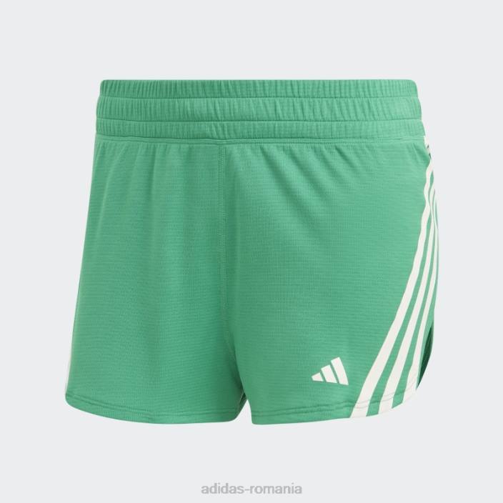 Adidas run icons pantaloni scurți de alergare cu 3 dungi cu conținut scăzut de carbon, curte verde femei verde curte 2JBN17461