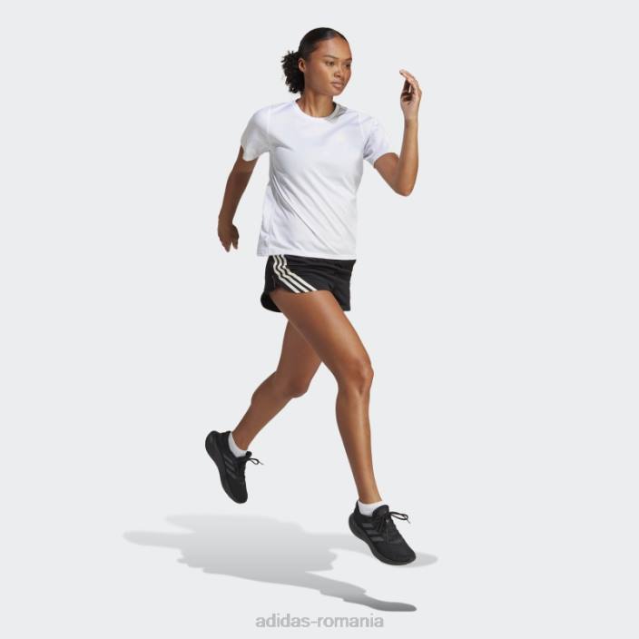 Adidas run icons pantaloni scurți de alergare cu 3 dungi cu conținut scăzut de carbon, negru adidas femei negru 2JBN17304