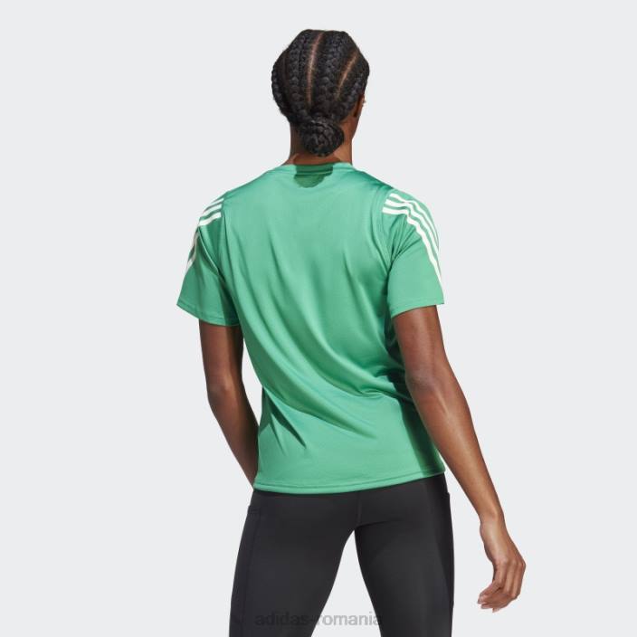 Adidas run icons tricou pentru alergare cu 3 dungi cu emisii reduse de carbon, curte verde femei verde curte 2JBN17450