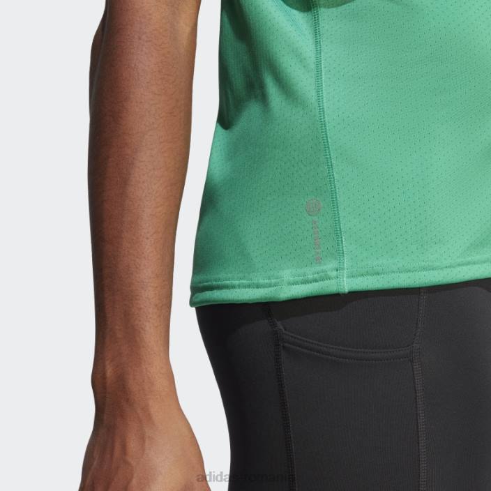 Adidas run icons tricou pentru alergare cu 3 dungi cu emisii reduse de carbon, curte verde femei verde curte 2JBN17450