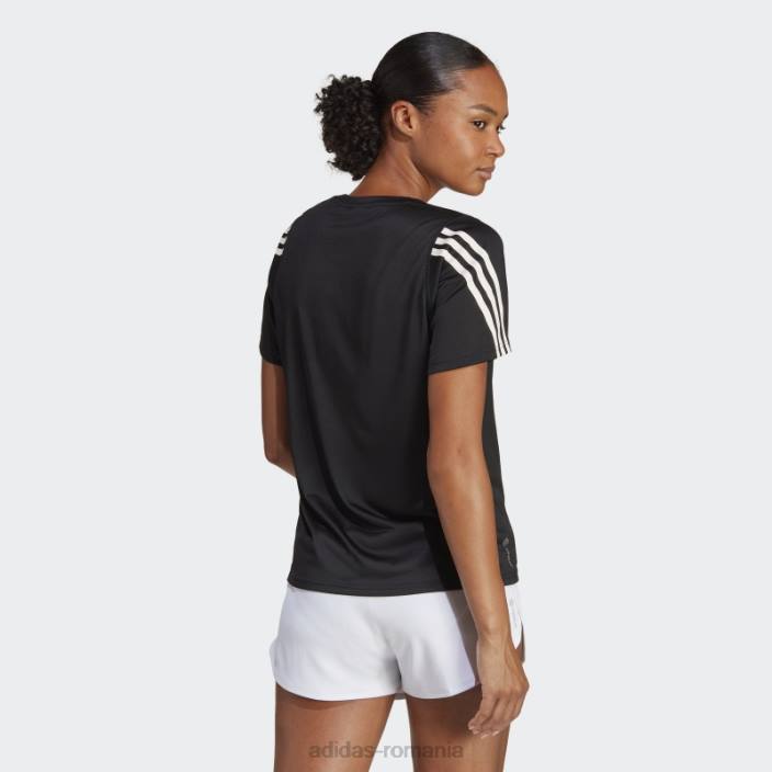 Adidas run icons tricou pentru alergare cu 3 dungi, cu emisii reduse de carbon, negru adidas femei negru 2JBN16818