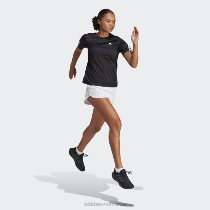 Adidas run icons tricou pentru alergare cu 3 dungi, cu emisii reduse de carbon, negru adidas femei negru 2JBN16818