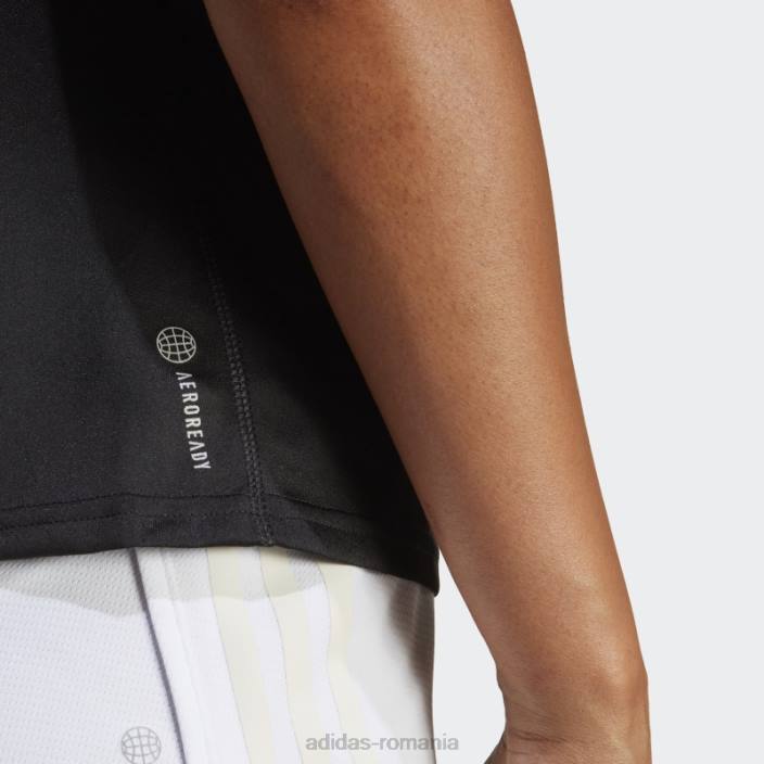 Adidas run icons tricou pentru alergare cu 3 dungi, cu emisii reduse de carbon, negru adidas femei negru 2JBN16818