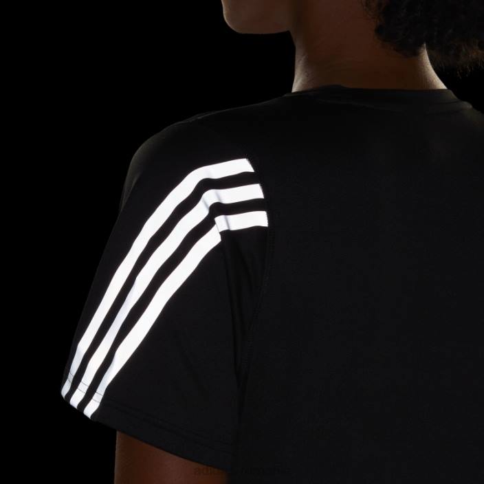 Adidas run icons tricou pentru alergare cu 3 dungi, cu emisii reduse de carbon, negru adidas femei negru 2JBN16818
