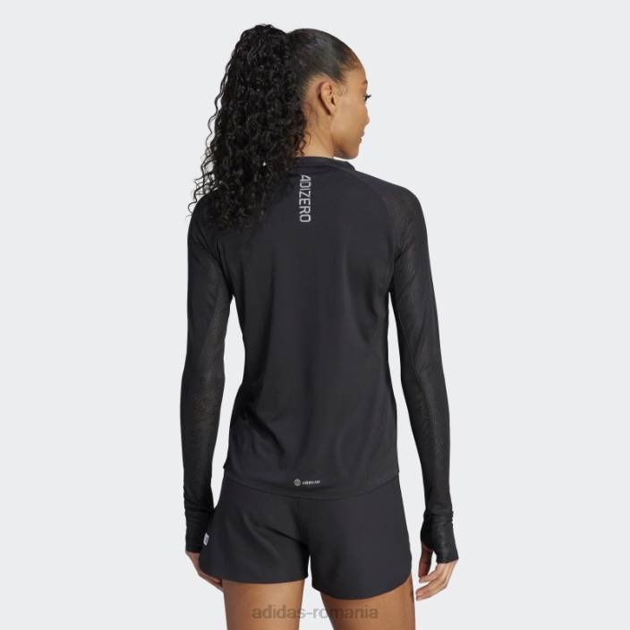 Adidas top negru cu mânecă lungă de alergare adizero femei negru 2JBN16553