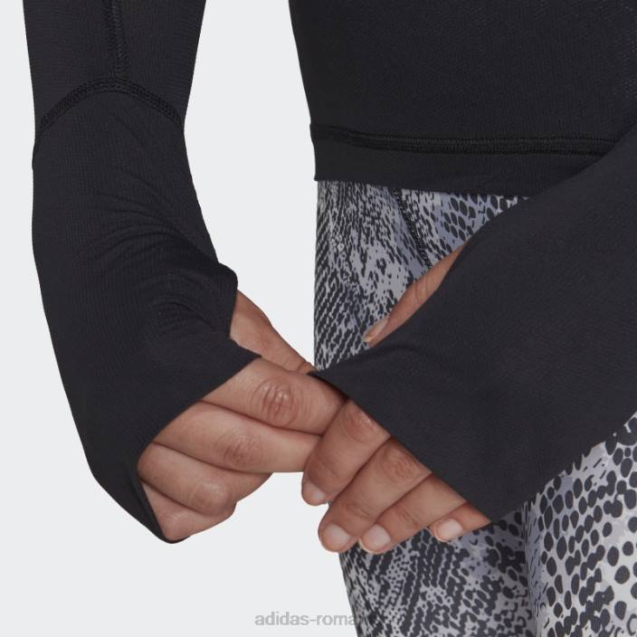 Adidas top negru cu mâneci lungi pentru alergare rapidă femei negru 2JBN17326