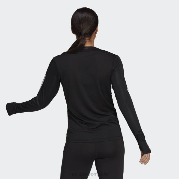 Adidas tricou adidas negru own the run cu mânecă lungă femei negru 2JBN2637