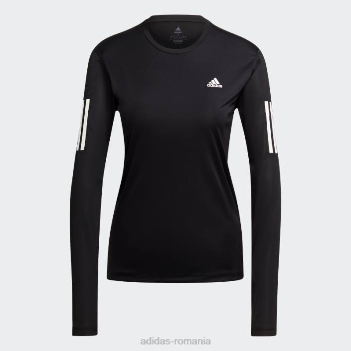 Adidas tricou adidas negru own the run cu mânecă lungă femei negru 2JBN2637