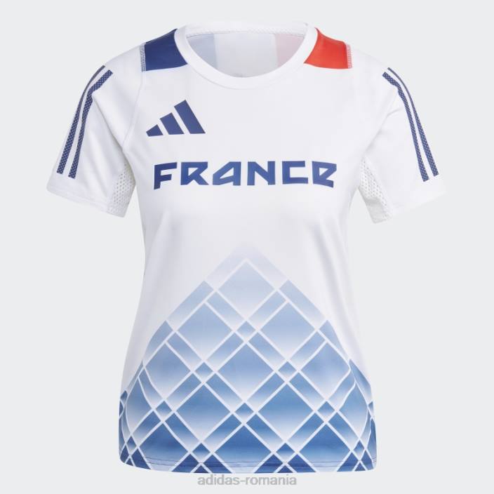 Adidas tricou cu imprimeu alb run fast peste tot femei alb 2JBN17260