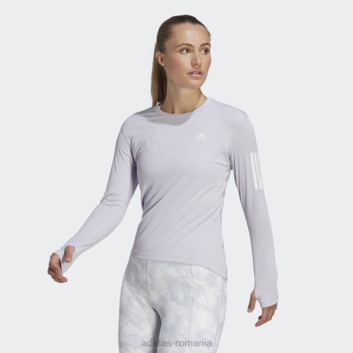 Adidas tricou cu mânecă lungă silver Dawn own the Run femei zori argintii 2JBN9971