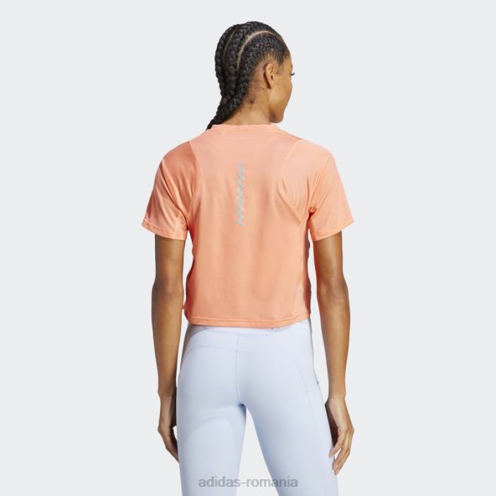 Adidas tricou de alergare rapid crop coral adidas femei coral 2JBN10140