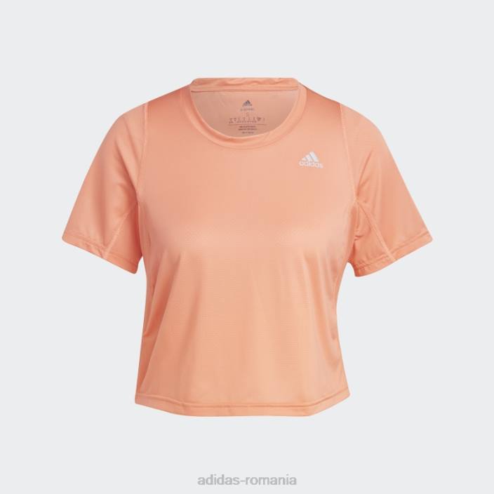 Adidas tricou de alergare rapid crop coral adidas femei coral 2JBN10140