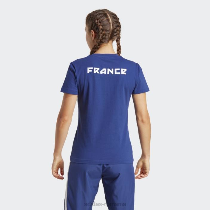 Adidas tricou grafic din bumbac francia albastru victorie femei albastru victorie 2JBN17413