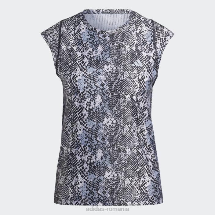 Adidas tricou negru de alergare rapidă realizat din plastic Parley Ocean femei alb negru 2JBN17320