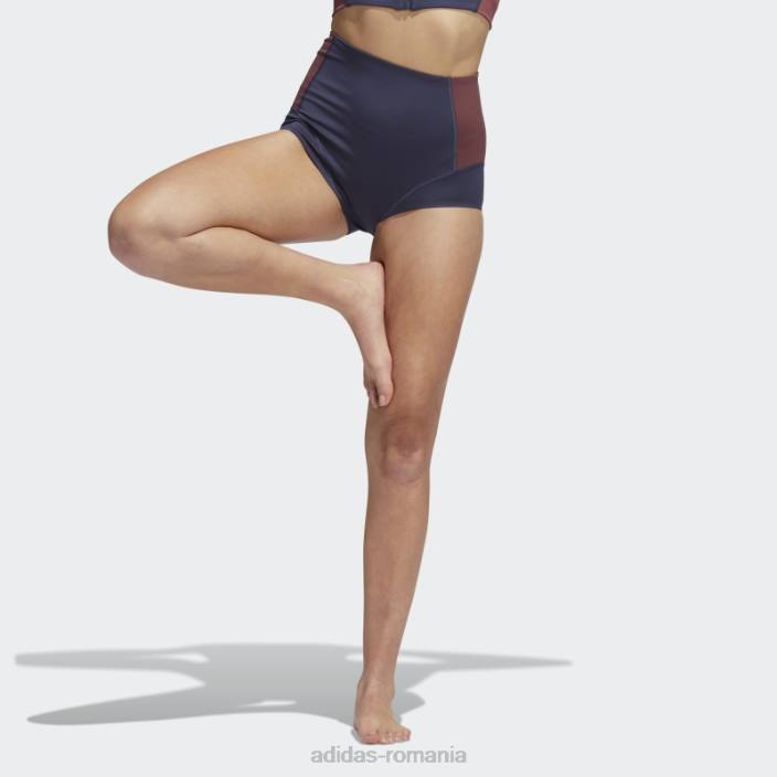 Adidas pantaloni scurți de yoga bleumarin femei bleumarin/visiniu 2JBN3730