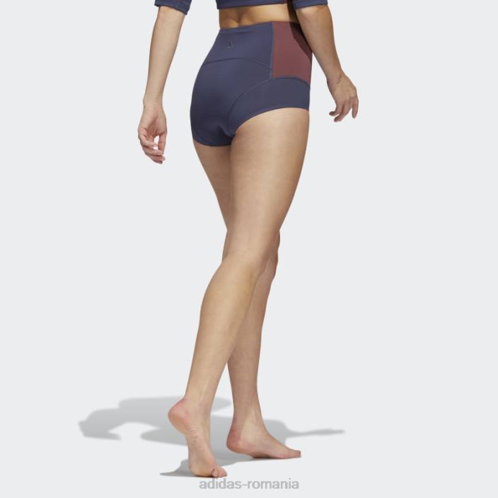 Adidas pantaloni scurți de yoga bleumarin femei bleumarin/visiniu 2JBN3730