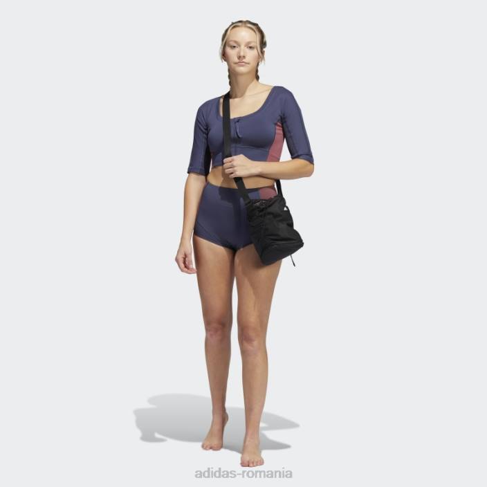 Adidas pantaloni scurți de yoga bleumarin femei bleumarin/visiniu 2JBN3730