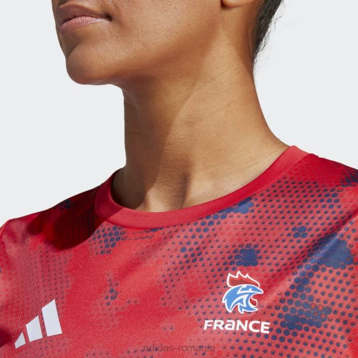 Adidas tricou roșu de handbal Franța femei rosu alb 2JBN17411