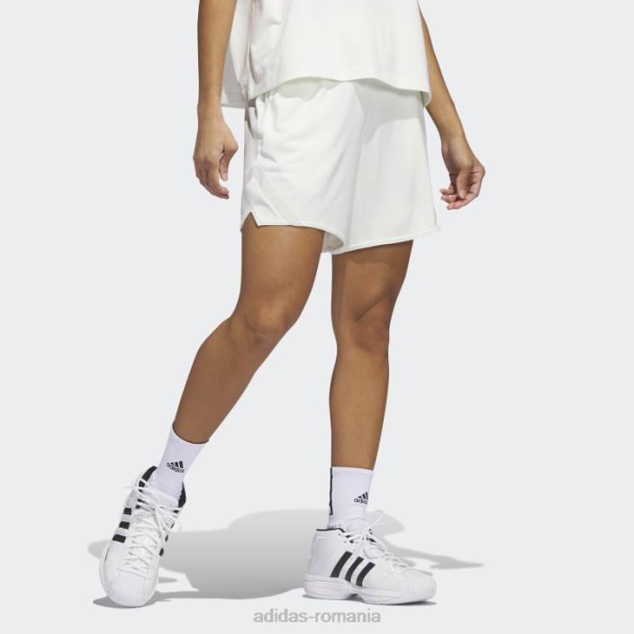 Adidas pantaloni scurți de baschet select albi femei alb 2JBN9929