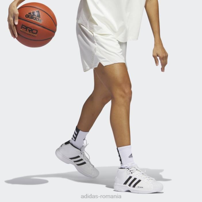 Adidas pantaloni scurți de baschet select albi femei alb 2JBN9929