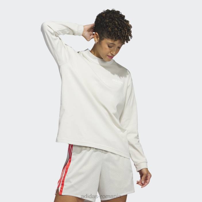 Adidas selectați tricou cu mânecă lungă cu gât simulat, modă din aluminiu femei aluminiu 2JBN9648