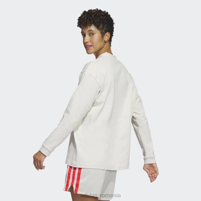Adidas selectați tricou cu mânecă lungă cu gât simulat, modă din aluminiu femei aluminiu 2JBN9648