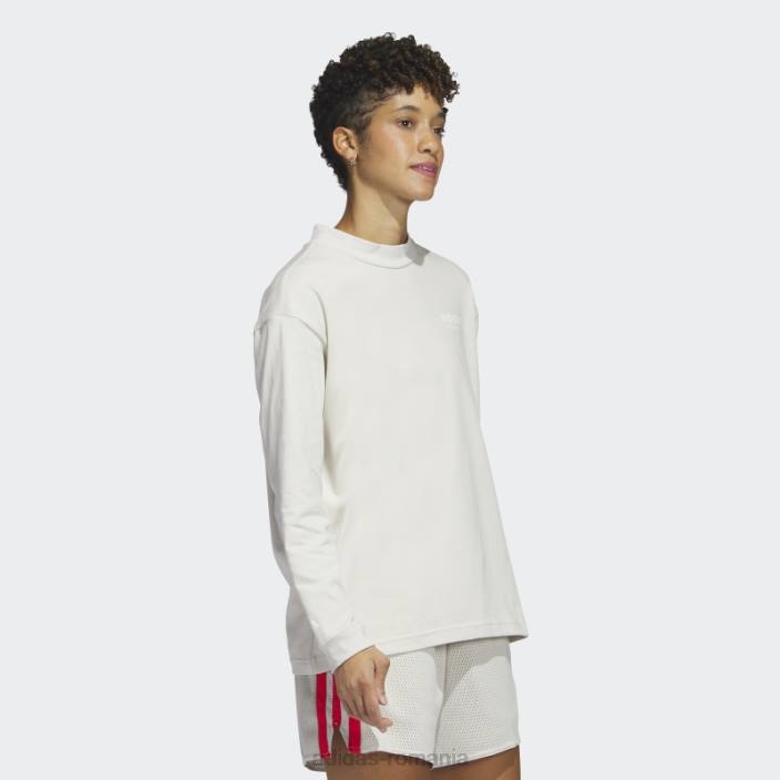 Adidas selectați tricou cu mânecă lungă cu gât simulat, modă din aluminiu femei aluminiu 2JBN9648